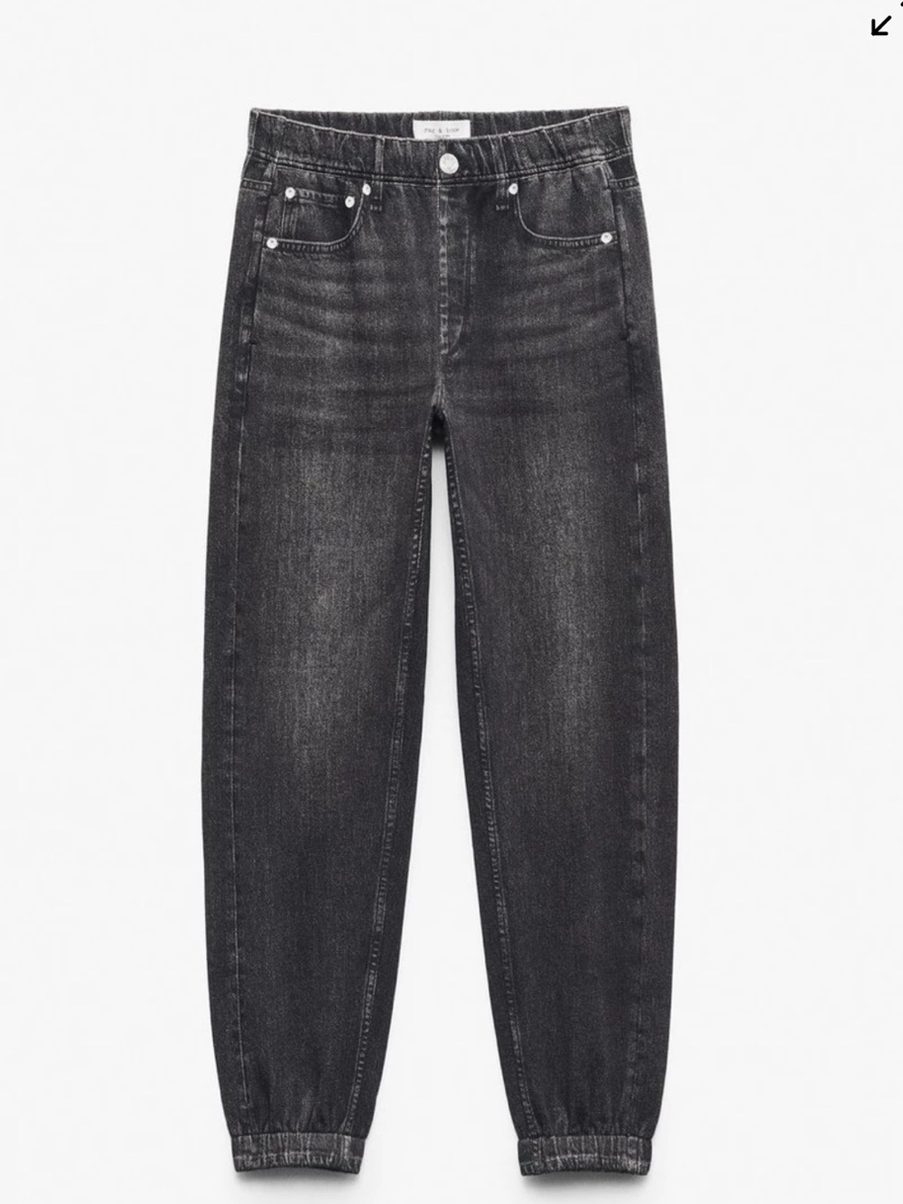 Rag & Bone FADED BLACK MIRAMAR TERRY JOGGER PANT - Picture 2 of 4